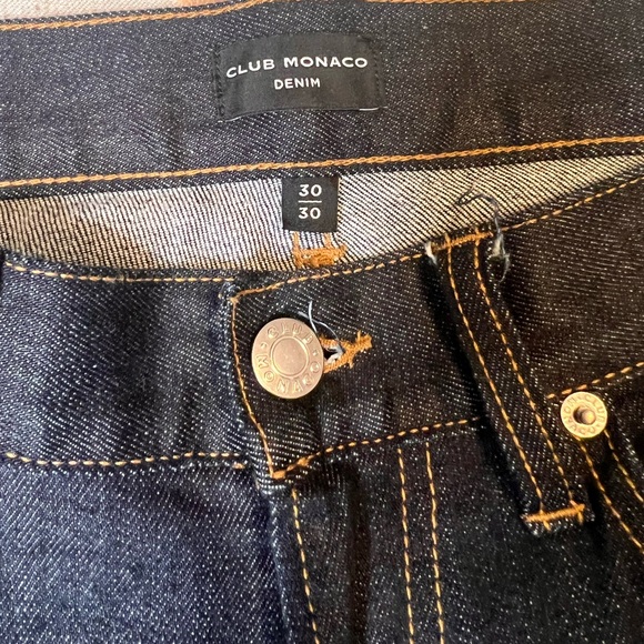 Club Monaco dark blue denim slim pants. 30/30. Worn once. - Picture 2 of 3